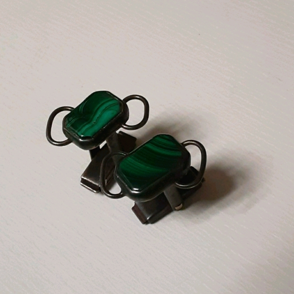 Natural emerald cufflinks for men